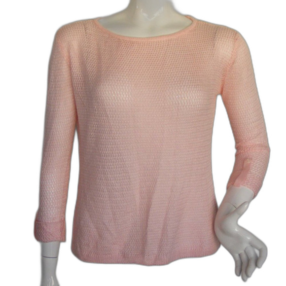 CARIBBEAN JOE Sweater, SP Petite, Loose Knit, Pink, Faux Button back, Wide neck - Picture 1 of 10
